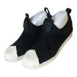 Adidas  Superstars Women Slip On Shoes Size 5.5 Black White Flat Heel Photo 1