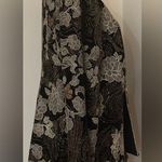 Dress Barn Black & Metallic Gold Floral Print Sz 16W Gold Button & Shoulder Pads Photo 2