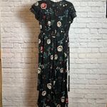 Forever 21 Black Floral Short Sleeve V-Neck Romper Women's Small Photo 3