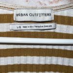 Urban Outfitters romper shorts big sleeves deep v neck mustard white stripe Photo 3