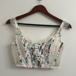Victoria's Secret VS dream angel unlined hook & eye Corset bra top NEW white floral sz L Photo 1