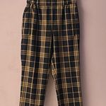 Wilfred Aritzia Darontal Black/Yellow/Dark Wine Plaid Pants Sz 00 24” Waist EUC Photo 0