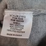 Skies Are Blue  GRAY KNIT SWEATER WITH BABY PINK PLEATED TRIM M Photo 10