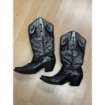 Corral  Black Silver Crystal Studded Eagle Snip Toe Cowgirl Boots A2621 Size 8 Photo 0