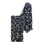 Draper James Jo Dee Dress Navy Blue Magnolia Floral Smocked Top Stretchy - Large Photo 3