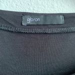 Gibson  Pleat Detail Elbow Sleeve Black Top Medium Photo 4