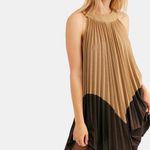 Free People NWT Pleated Love Metallic Mini Dress Colorblock Photo 4