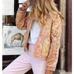 ZARA Quilted Jacket Floral Paisley Print Patchwork Oversized Size Small Photo 1