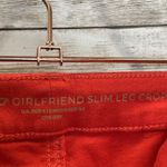 Chico's Womens 0.5 US6 Jeans Red So Slimming Girlfriend Slim Leg Crop Ankle Snaps Photo 5