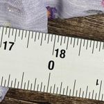 ZARA  Shirt Women M Lavender Floral Fairy Ruched   Sheer Glitter Full Zip Back Photo 6