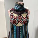 Vintage Y2K Funky People Knit Shift Dress Blue Geometric Southwest Striped S Photo 1