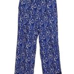 H&M Blue Print Wide Leg Pants Size 12 Blue and White Print Resortwear Pants Photo 1