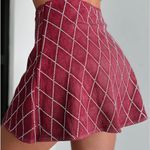 NWT Rhinestone Woven Skater Skirt (Berry) Red Photo 2