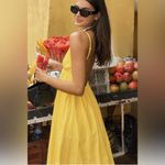 NWT Commense Open Back Midi Sun dress 100% Cotton Butter Yellow sz Medium Photo 3