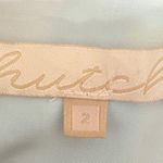 Hutch  Navy Leaf Print Square Neck Ruffle Button Down Cotton Linen Mini Dress 2 Photo 2