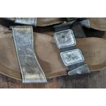 Naot Silver Leather Slide Sandals EU 39 US 8 Comfort Cork Footbed Boho Photo 2