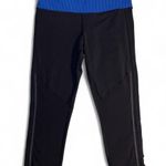 Lululemon Race With Grace Crop Black/Mini Hyper Stripe Blue Leggings Size 4 Photo 5