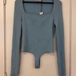 NEW One Grey Day Seville Bodysuit in Blue Jean Size L Photo 2