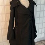 Venus Black Handkerchief Hem Pea Coat Size 12 Photo 1