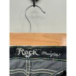 Wrangler Rock47 Mini Skirt Women 31 Denim Country Boho Festival Ultra Low Rise Photo 5