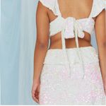 Show Me Your Mumu Zoey White Sequin Cutout Mini Dress Iridescent XL X-Large New Photo 8