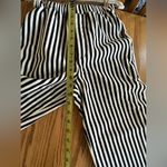 TWOI Design Lab Pin Striped High Waist Straight Leg Pull On Casual Pants Office Black Photo 6