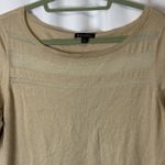 Brooks Brothers Tan Burnout Stripe Round Neck Silk Blend Sweater Size Large Photo 1