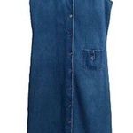 Talbots Sz 4 Denim Jumper Coastal Grandmother Dress Vintage Y2K Pocket Farmhouse Photo 0