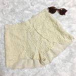 Lace Bohemian Hippy High Waist Shorts Tan Photo 0