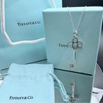 Tiffany & Co. Large Crown Key Pendant Necklace Sterling Silver 925 24” Retired Photo 8