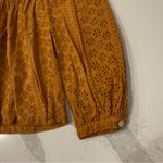 Madewell Eyelet Double Tie Peasant Top Women’s XS Carrot Cake Bohemian Floral Photo 3