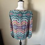 Alice & Trixie  Silk Top Womens Long Sleeve Blouse Colorful Small Photo 3