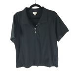 J.Crew Piqué Polo Shirt For Women Short Sleeve Cotton Blend Stretch Black XL Photo 0