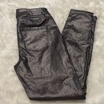 White House | Black Market π Skinny Ankle Silver Metallic Coated Jeans Photo 2