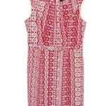Ellen Tracy Red and White Patterned Dress Size 8 Photo 0
