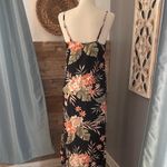 Billabong Floral Black asymmetrical Maxi babydoll Dress Photo 4