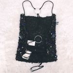 Free People Fun At Parties Black Sequin Strappy Crop Top Open Back Large New Photo 7