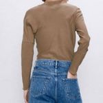 ZARA Long Sleeve Kaki Linen Blouse Size S Photo 1