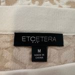 Etcetera  white & tan knit knee-length pencil skirt size M Photo 3