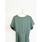 ZARA NWT Green Satin Slip Midi Dress Sz Large Short Sleeve Cocktail Quiet Luxury Photo 12