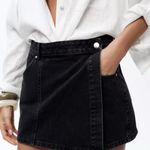 ZARA Black Denim Wrap Skirt Photo 2