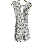 Olivaceous  Floral White Dress Small Linen Blend Photo 2