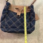 Ralph Lauren Lauren  Medium‎ Denim leather crosstitch  bag Designer soldout Photo 3