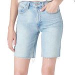 Lucky Brand Jean Shorts NWT Bermuda Denim High Rise Raw Hem Light Wash 30/10 Photo 0