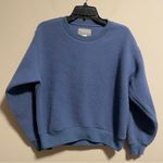 Everlane ReNew Teddy Sherpa Oversized Crew Sweatshirt Pullover Blue- Size Small Photo 2