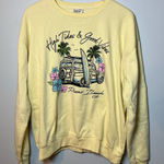 Pismo Beach, CA Crewneck Women’s M Yellow Sweatshirt “High Tides & Good Vibes” Size M Photo 0