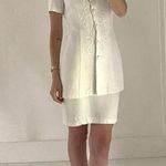 Breakin’ Loose Vintage 80s One Piece Mini Skirt Suit Size 3/4 White Photo 0