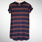 Garage T-Shirt Dress Striped Navy Red Mini Sporty Photo 2