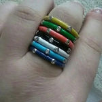 Boutique NEW Unisex White Ceramic Pave Diamond Sterling Silver Band Ring, Size 6 Photo 12