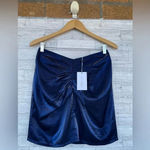 Lovers + Friends Skirt Blue Black Iridescent Gathered Mini Lined size medium Photo 1